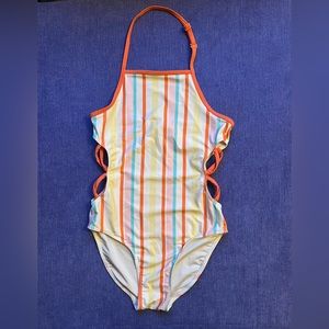 Treasure & Bond Swimsuit One Piece Multicolor Pinstrip Girl 7/8 Y